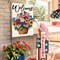 Patriotic 4th of July Floral Garden Flag 12x18 Inch Double Sided Outside, Memorial Day USA America Welcome Yard Outdoor Decoration